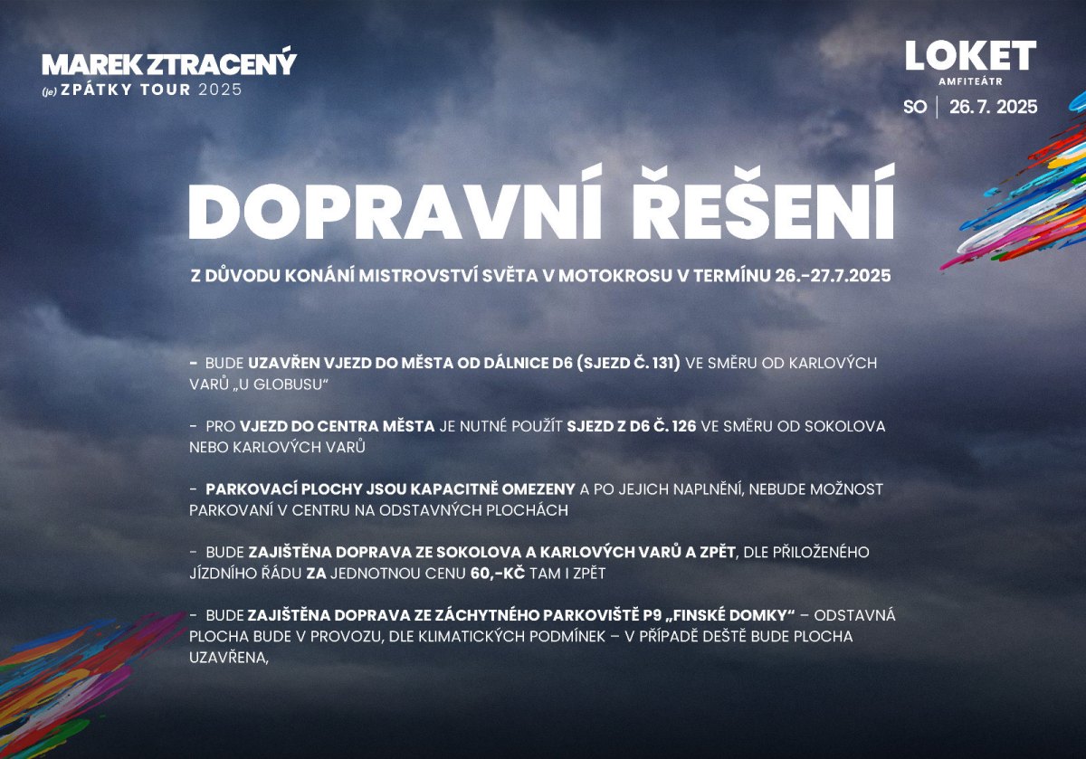 Dopravní omezení a přepravní přehled – víkend 26.–27. 7. 2025